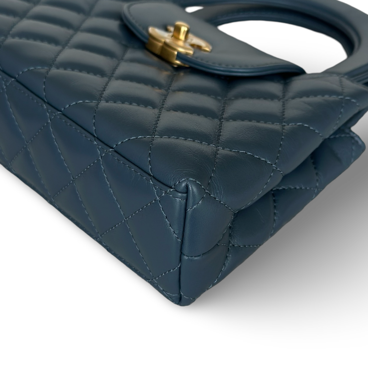 Chanel Shiny Lambskin Small Kelly Bag - GHW / Ash Blue