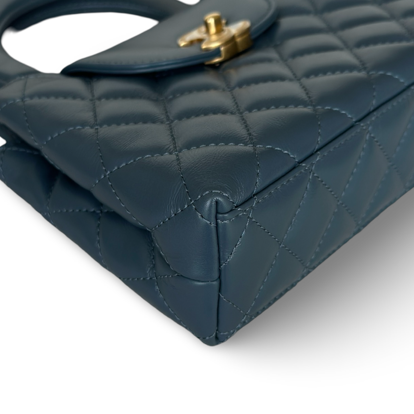 Chanel Shiny Lambskin Small Kelly Bag - GHW / Ash Blue
