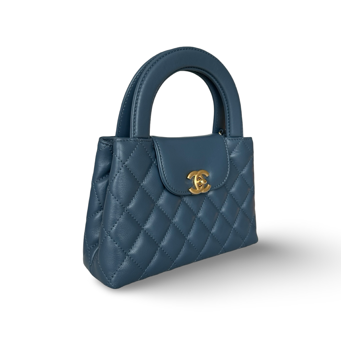 Chanel Shiny Lambskin Small Kelly Bag - GHW / Ash Blue