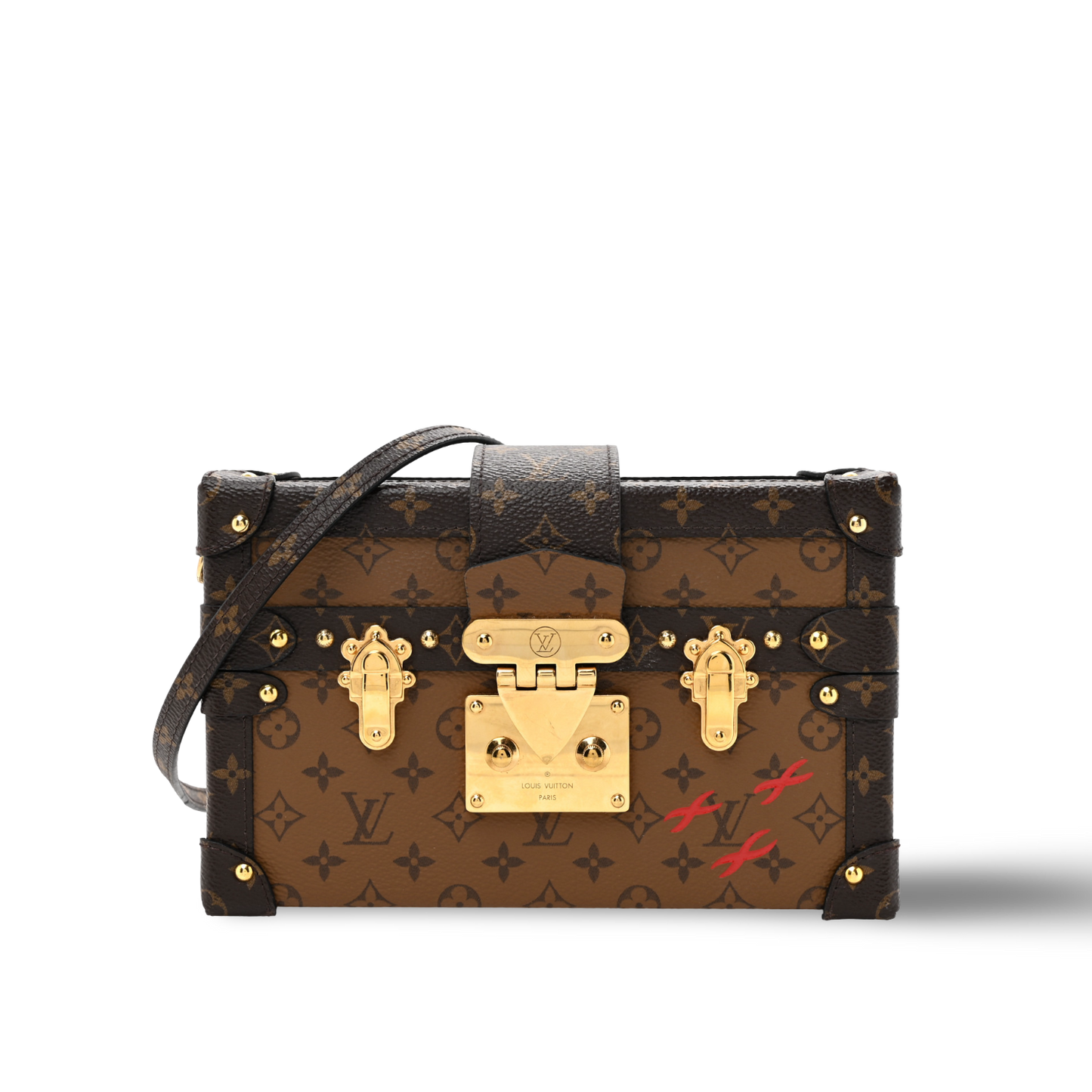 Louis Vuitton Monogram Petite Malle Bag - GHW / Brown