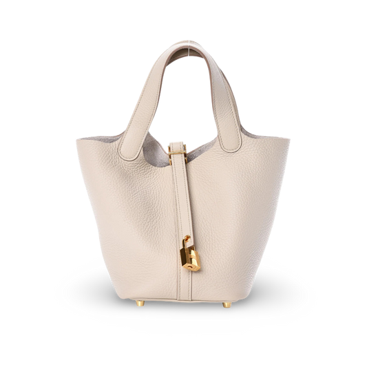 Hermes Togo Picotin 18 - GHW / Craie