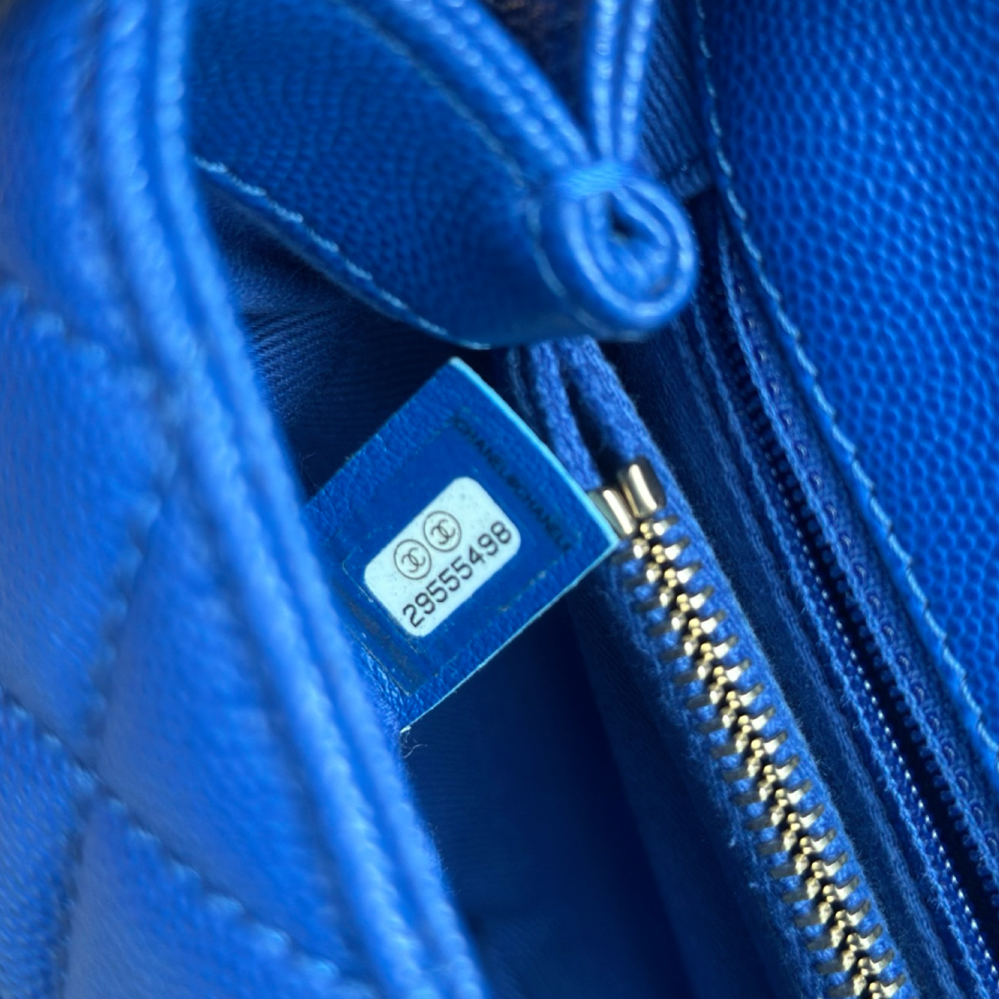 Chanel Classic Caviar Medium Coco Handle - GHW / Royal Blue