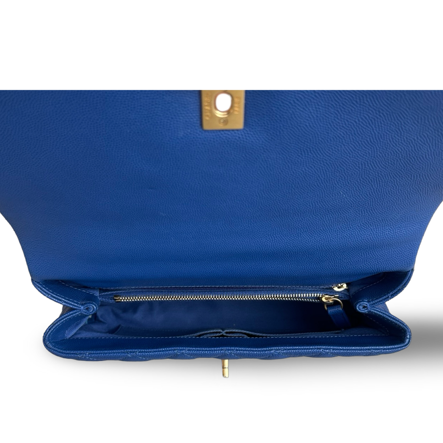 Chanel Classic Caviar Medium Coco Handle - GHW / Royal Blue