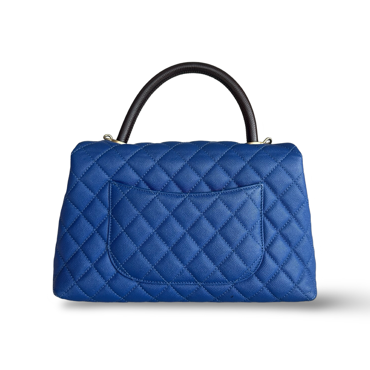 Chanel Classic Caviar Medium Coco Handle - GHW / Royal Blue