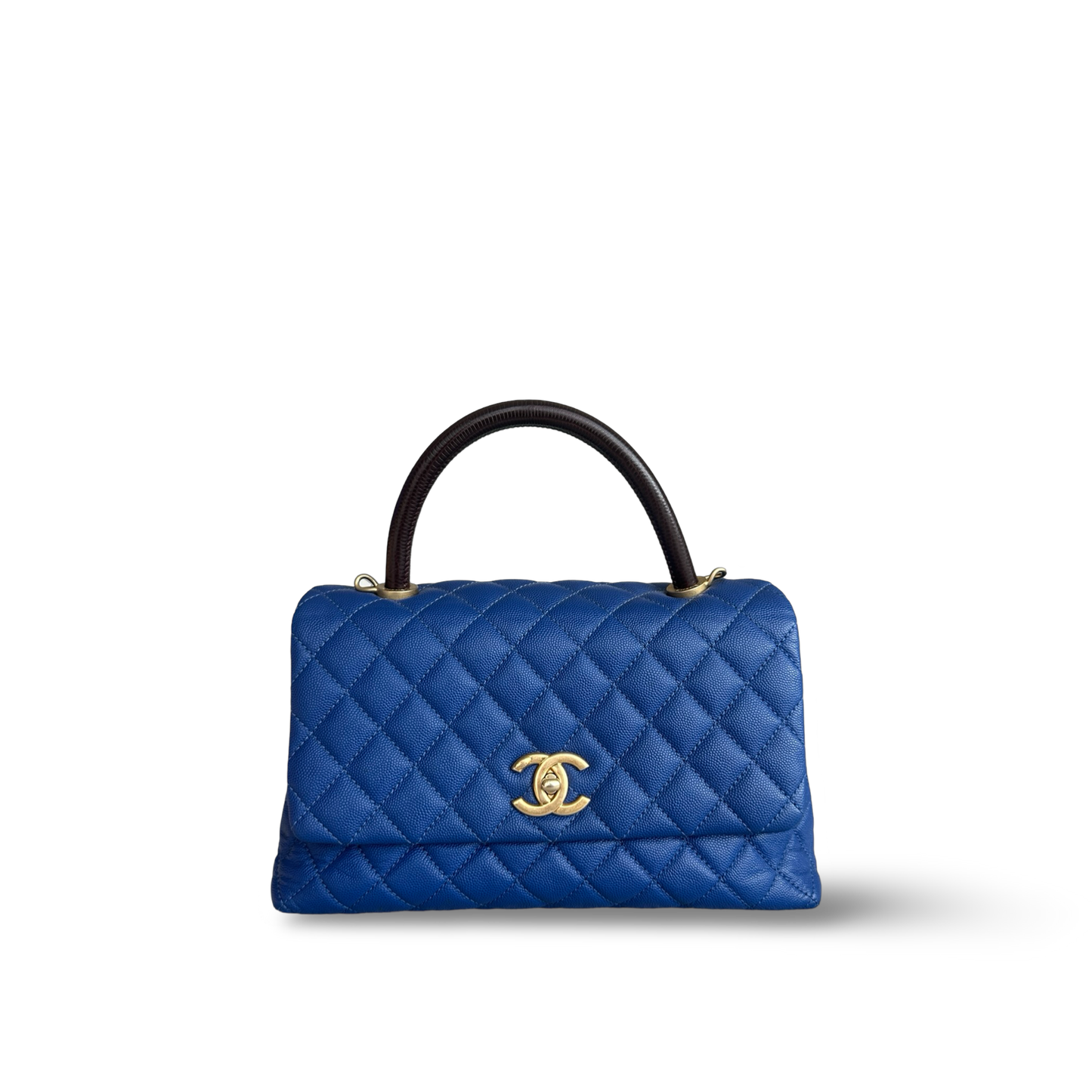 Chanel Classic Caviar Medium Coco Handle - GHW / Royal Blue