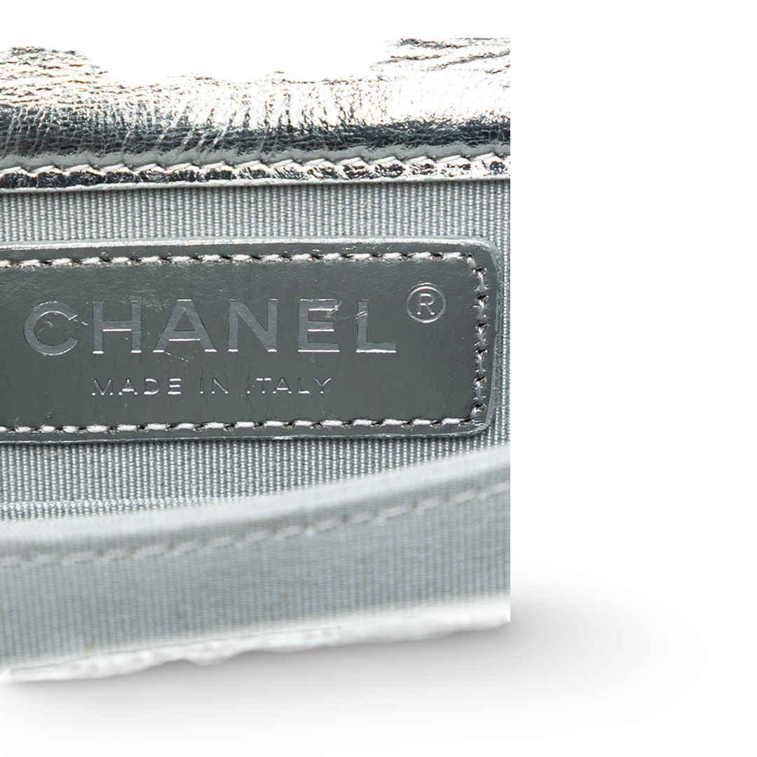 Chanel Quilted Patent South North Boy - GHW / Sliver