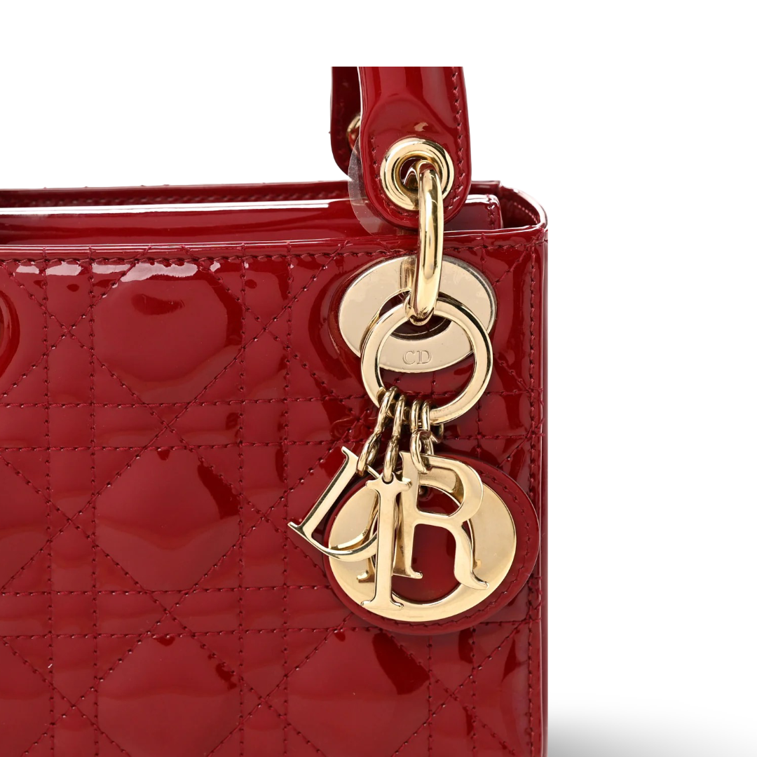 Dior Patent Mini Dior Bag - GHW / Red