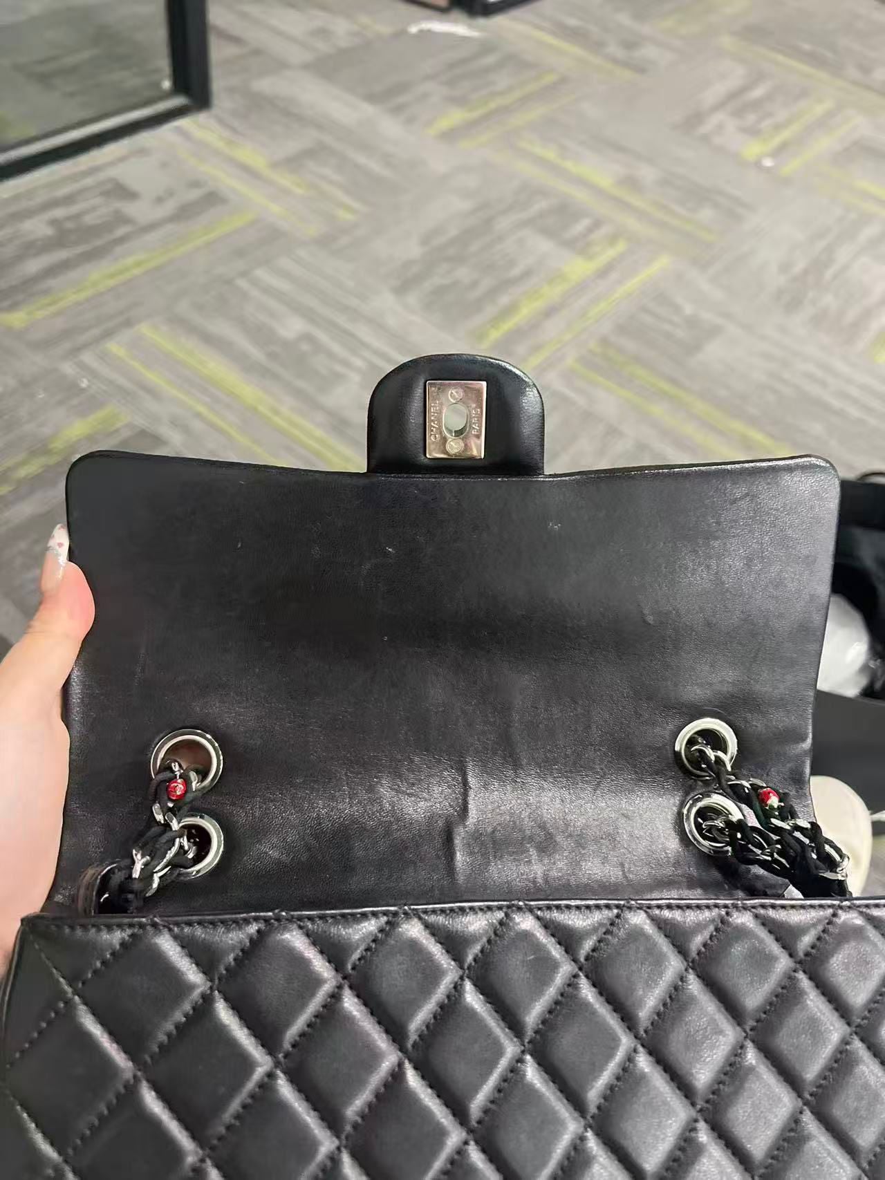 Chanel Quilted Lambskin Ladybug Mini Rectangular Single Flap Bag - SHW / Black