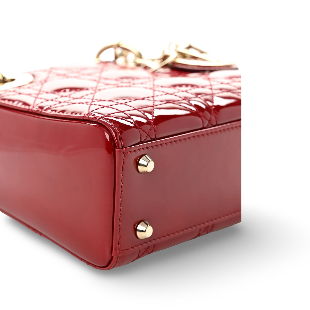 Dior Patent Mini Dior Bag - GHW / Red