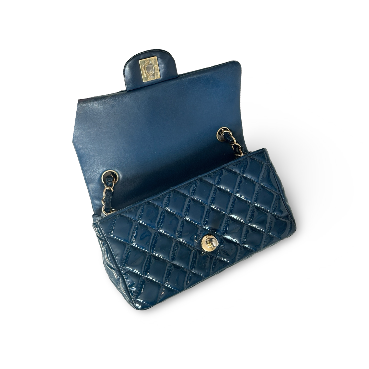 Chanel Patent Mini Rectangle Single Flap