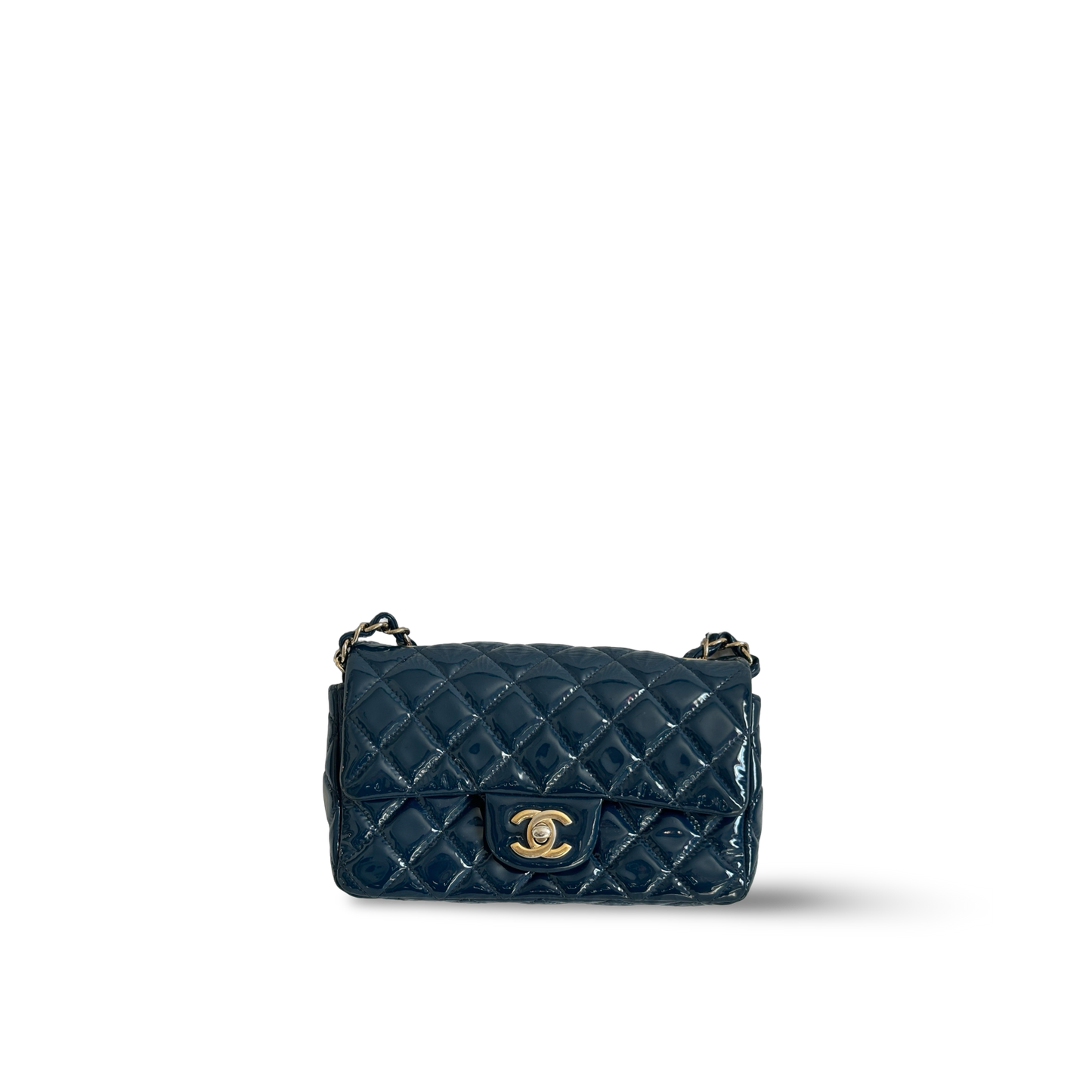 Chanel Patent Mini Rectangle Single Flap