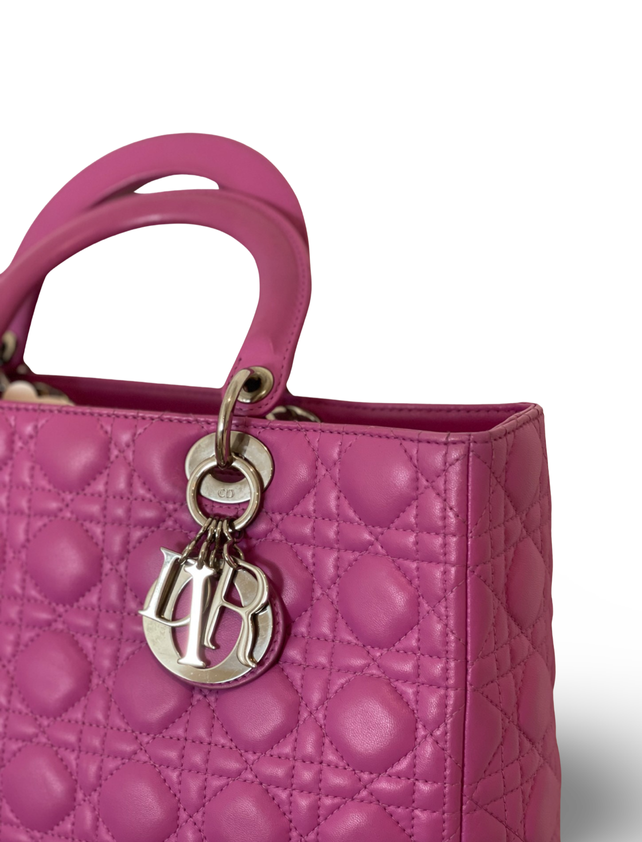 Dior Cannage Lambskin Large Lady Rose Pink Bag