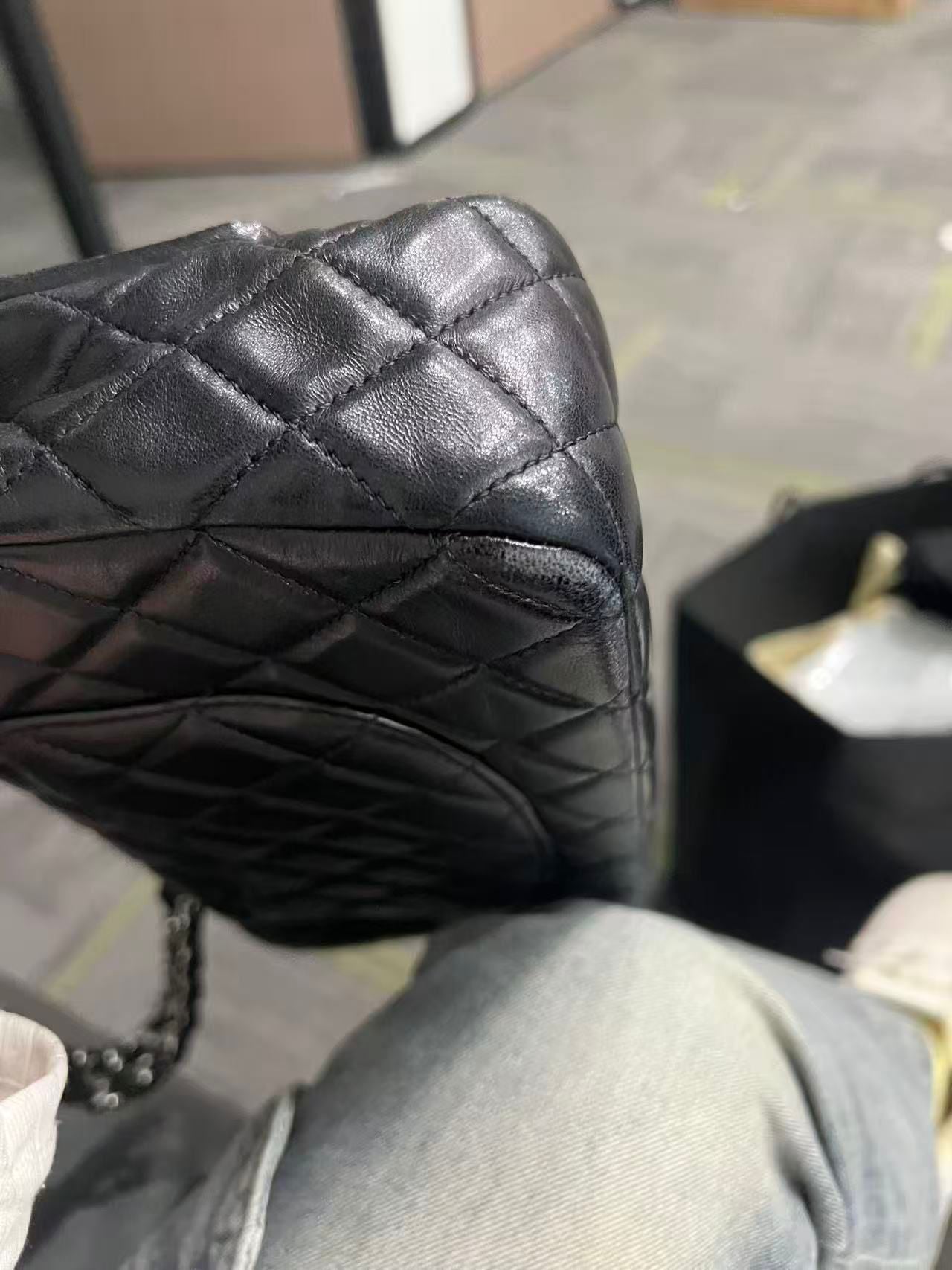 Chanel Quilted Lambskin Ladybug Mini Rectangular Single Flap Bag - SHW / Black