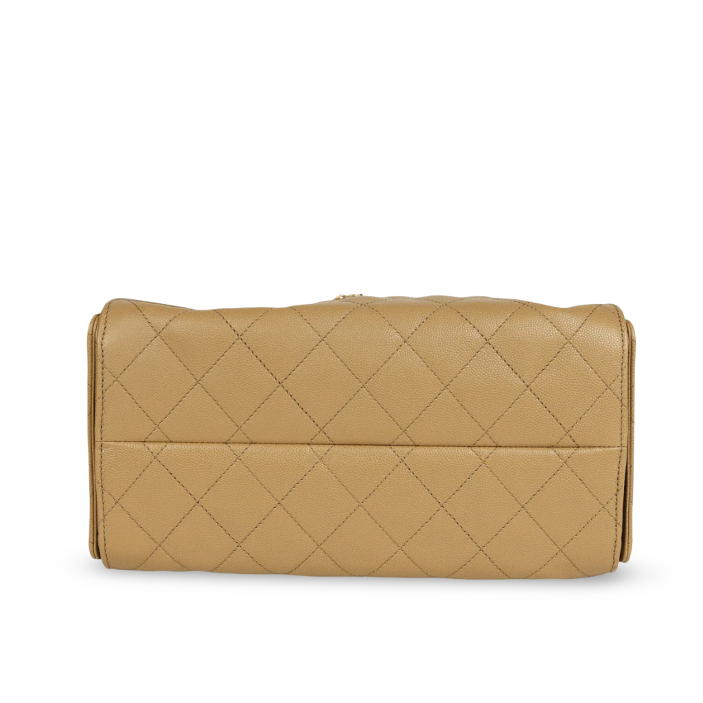 Chanel Quilted Caviar Small 25 Bag - GHW / Beige