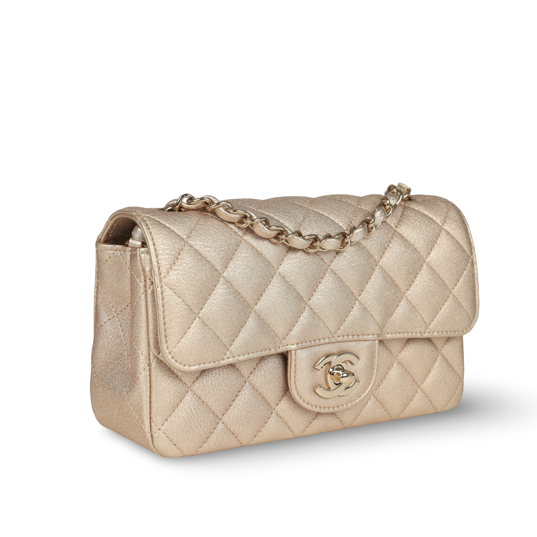 Chanel Quilted Caviar Mini Rectangular Single Flap Bag - GHW / Gold