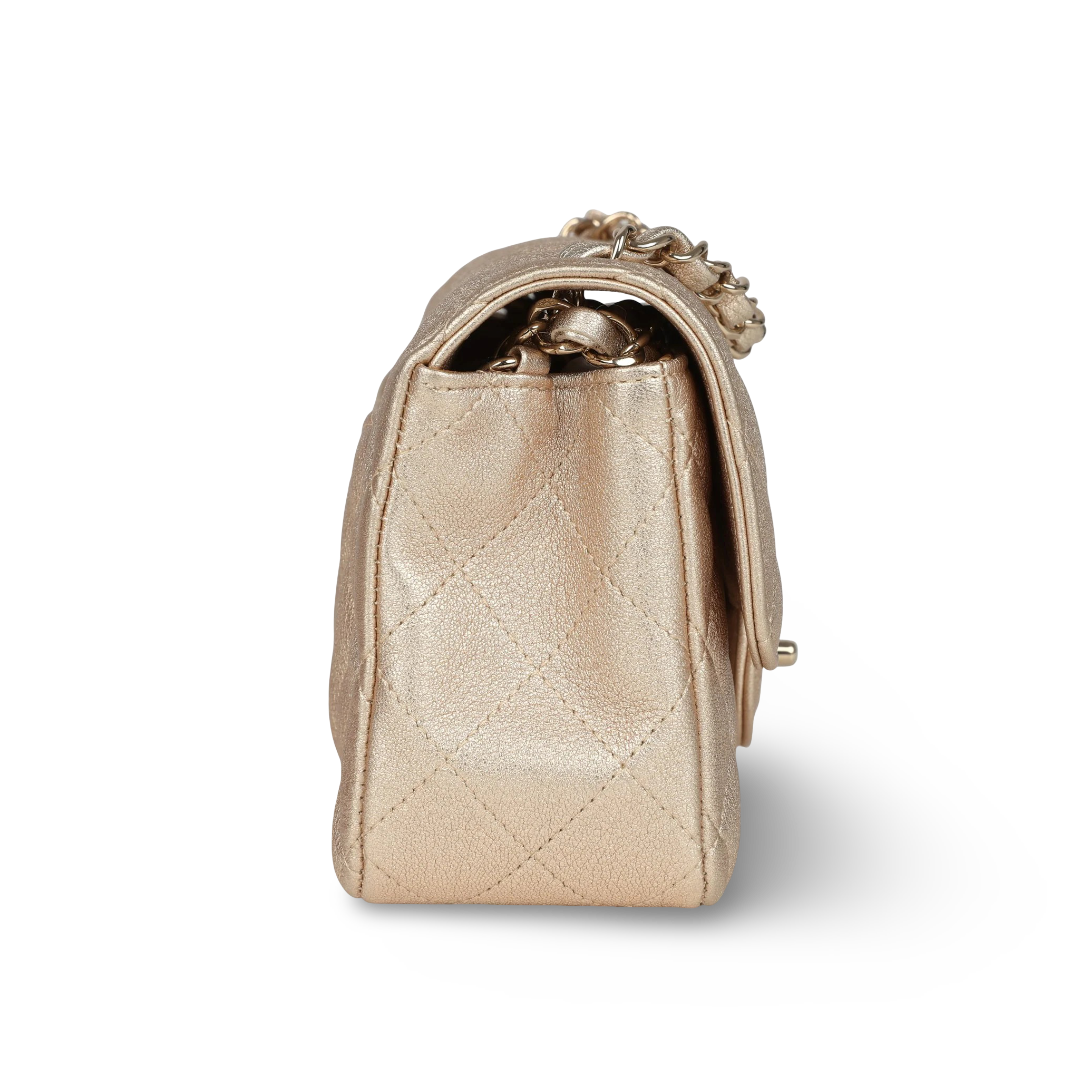 Chanel Quilted Caviar Mini Rectangular Single Flap Bag - GHW / Gold