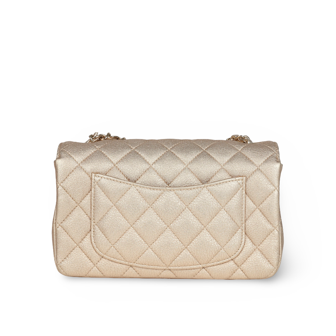 Chanel Quilted Caviar Mini Rectangular Single Flap Bag - GHW / Gold