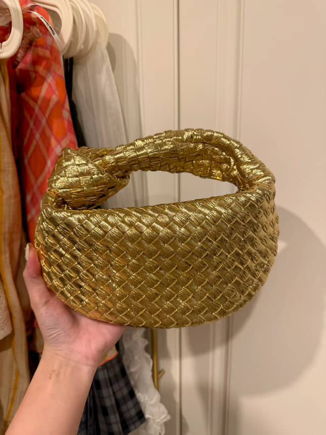 Bottega Veneta Metallic Nappa Intrecciato Mini Jodie - Gold