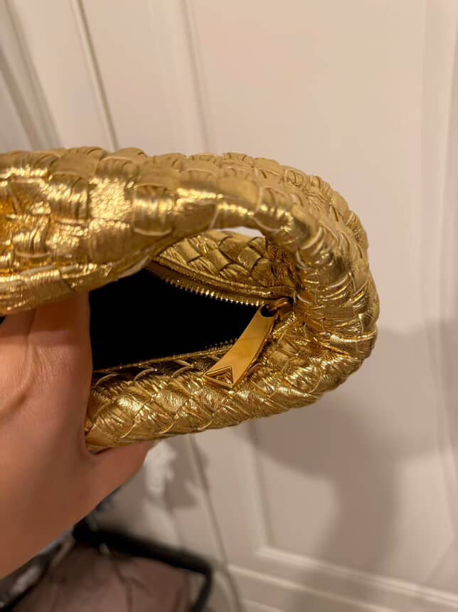 Bottega Veneta Metallic Nappa Intrecciato Mini Jodie - Gold