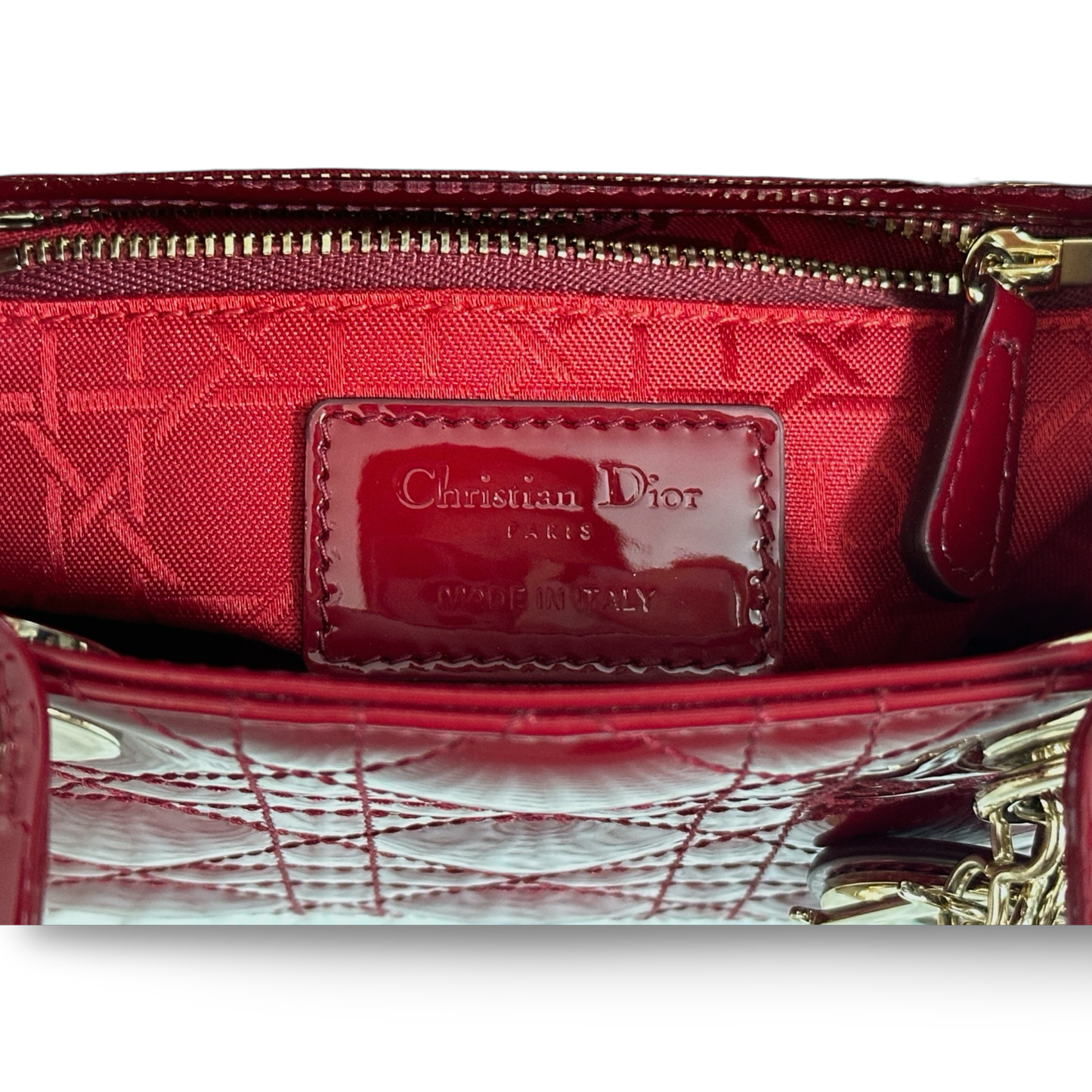 Dior Classic Patent Mini Lady Red