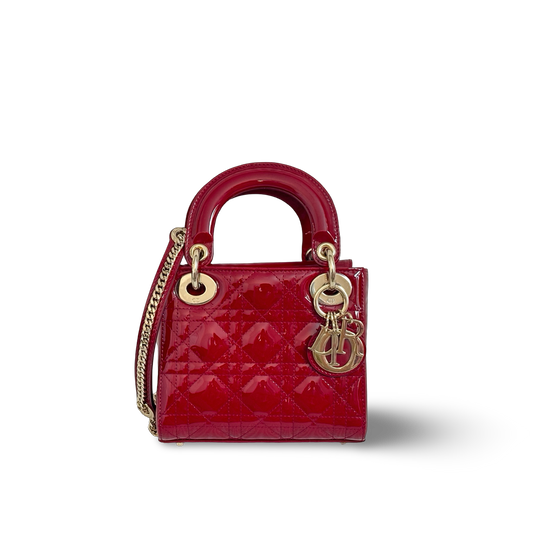 Dior Classic Patent Mini Lady Red
