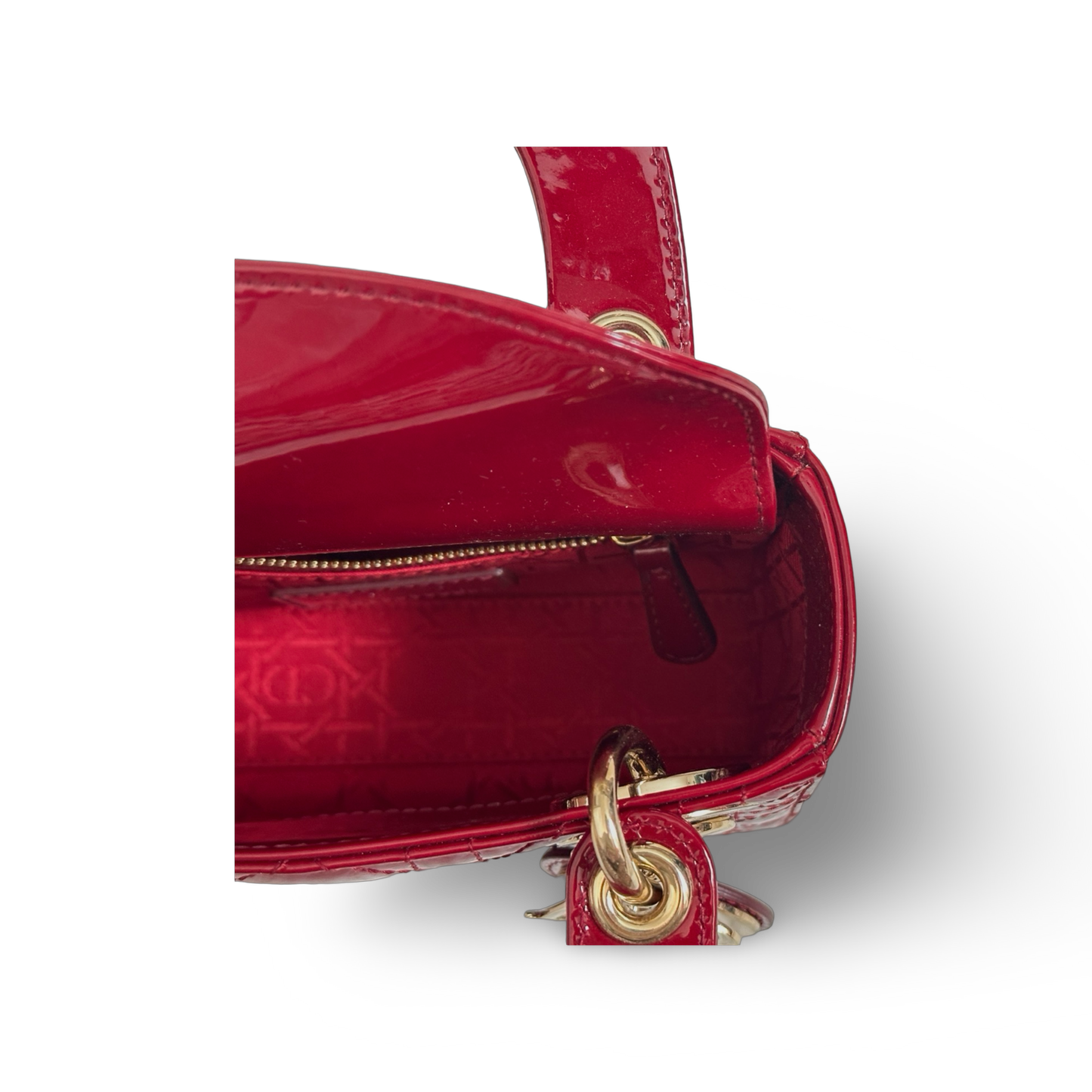 Dior Classic Patent Mini Lady Red