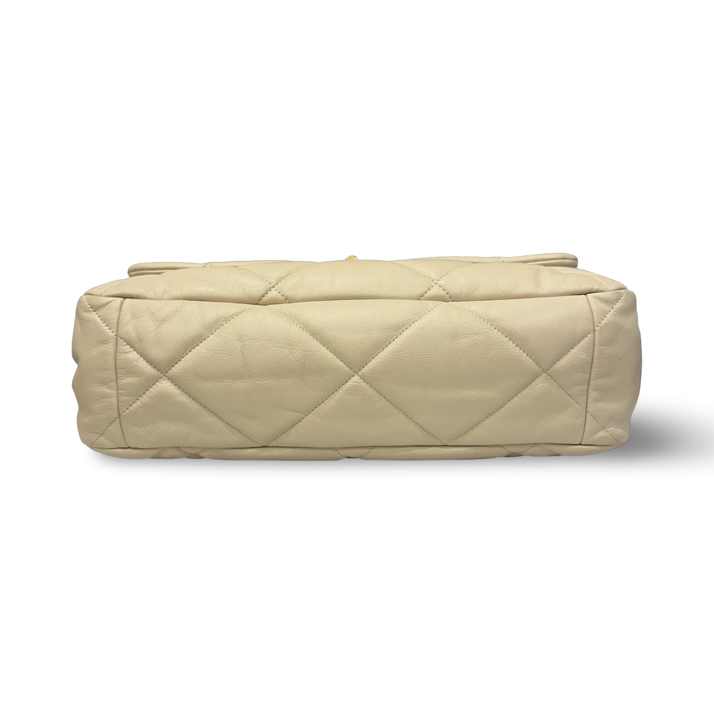 Chanel Quilted Lambskin Maxi 19 bag Bag - GHW / Beige