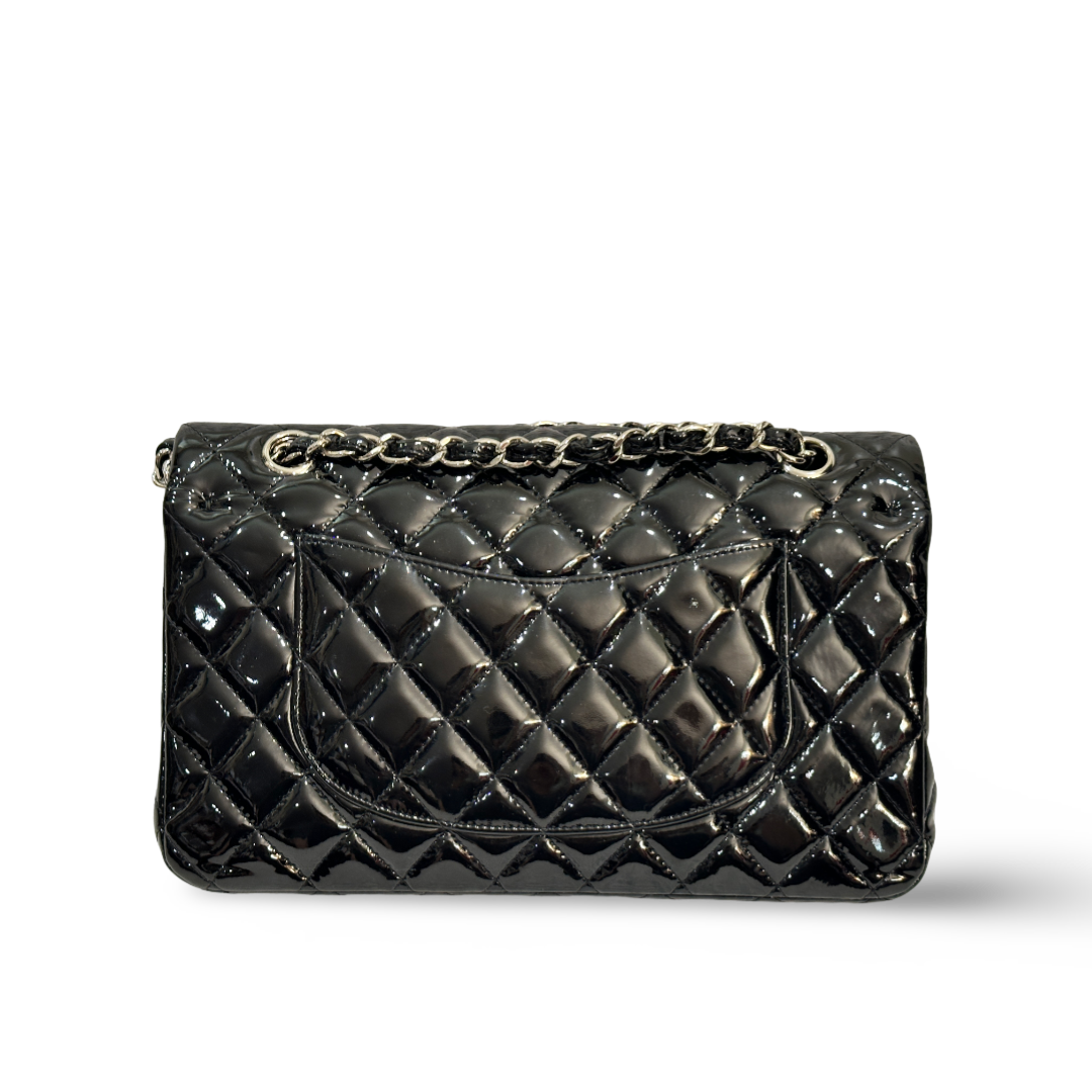 Chanel Classic Patent Quilted Medium Double Flap