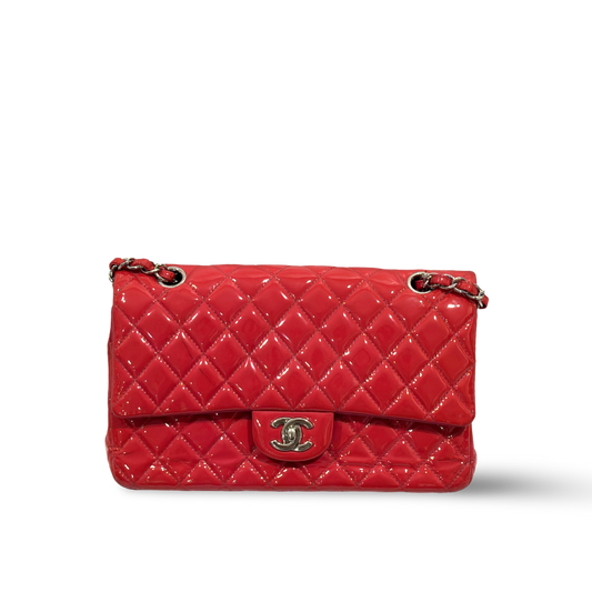 Chanel Classic Patent Quilted Medium Double Flap