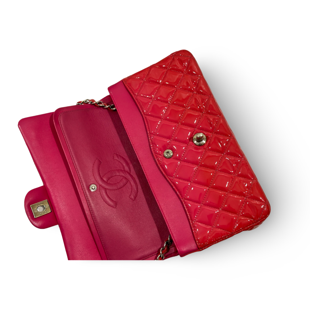 Chanel Classic Patent Quilted Medium Double Flap