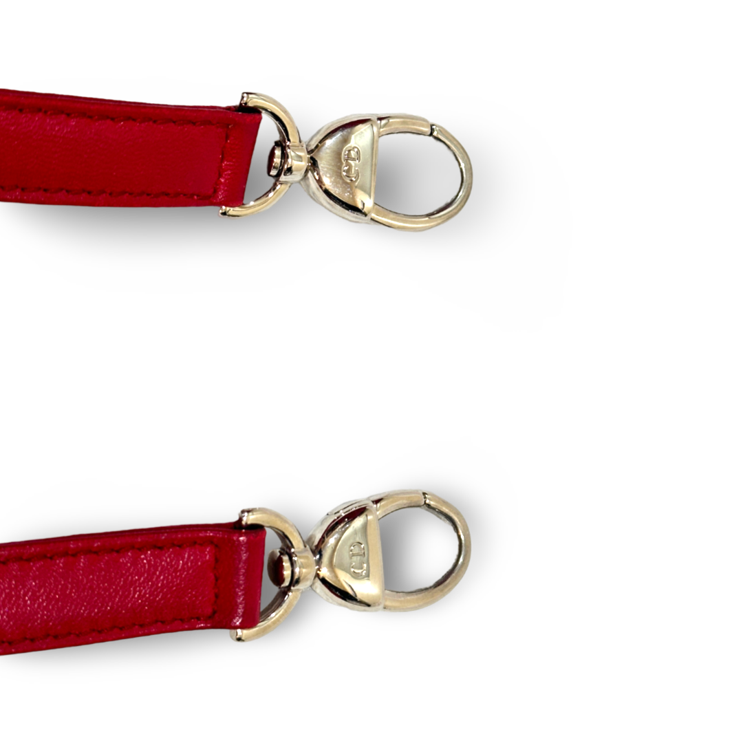 Dior Cannage Lambskin Medium Lady Bag Red
