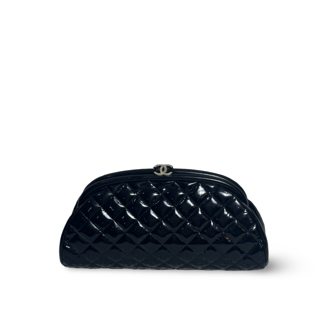 Chanel Classic Patent Clutch Black
