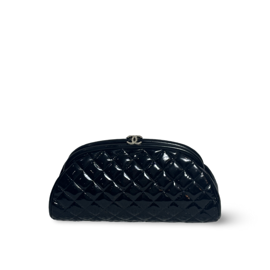 Chanel Classic Patent Clutch Black