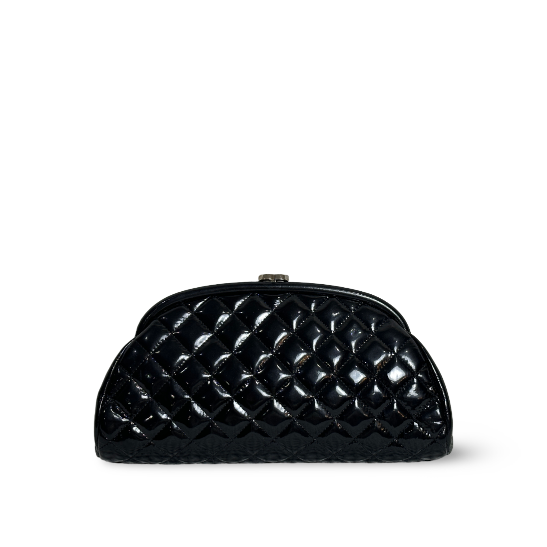 Chanel Classic Patent Clutch Black