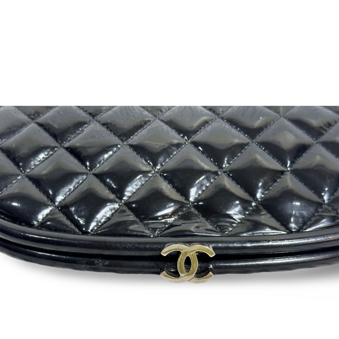 Chanel Classic Patent Clutch Black