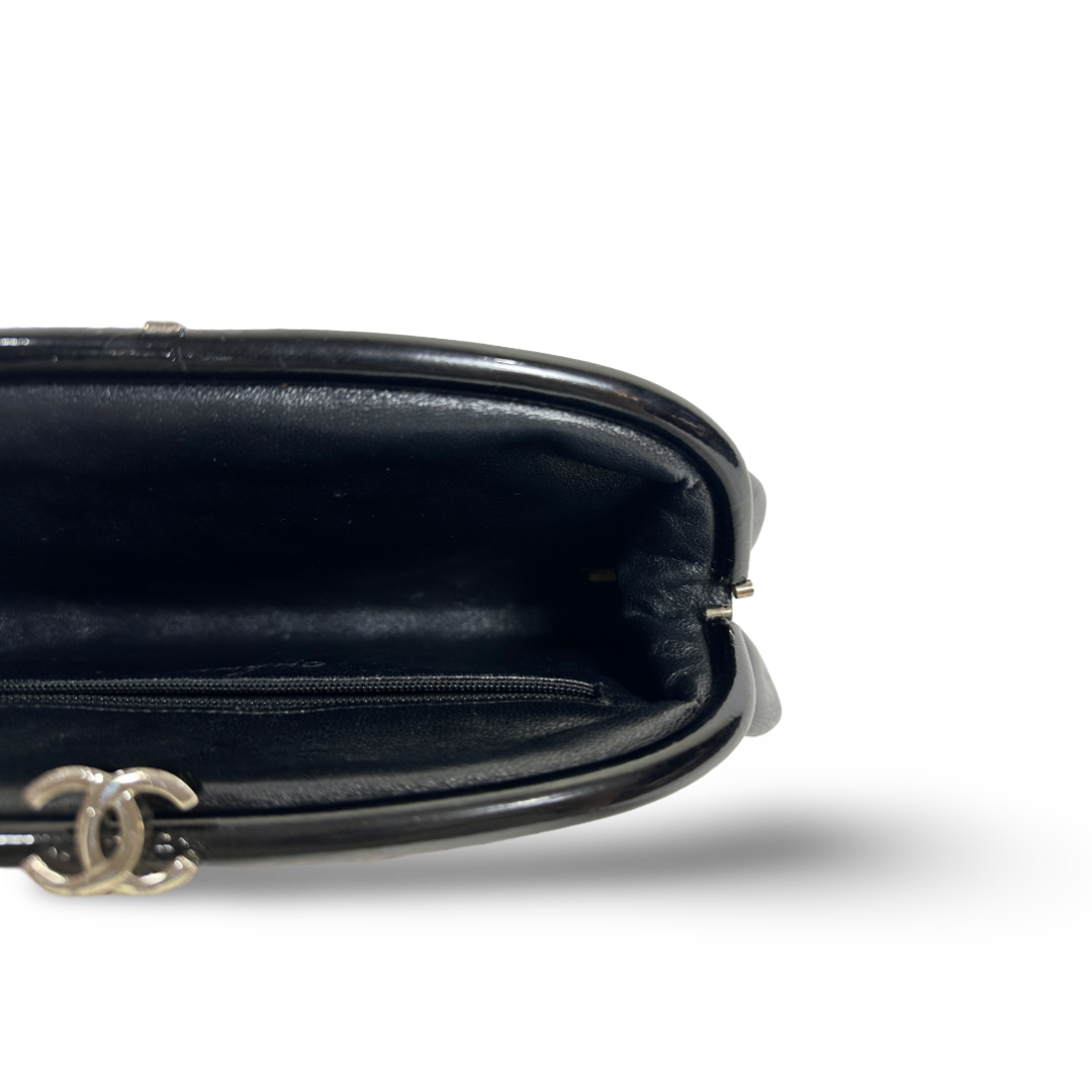Chanel Classic Patent Clutch Black