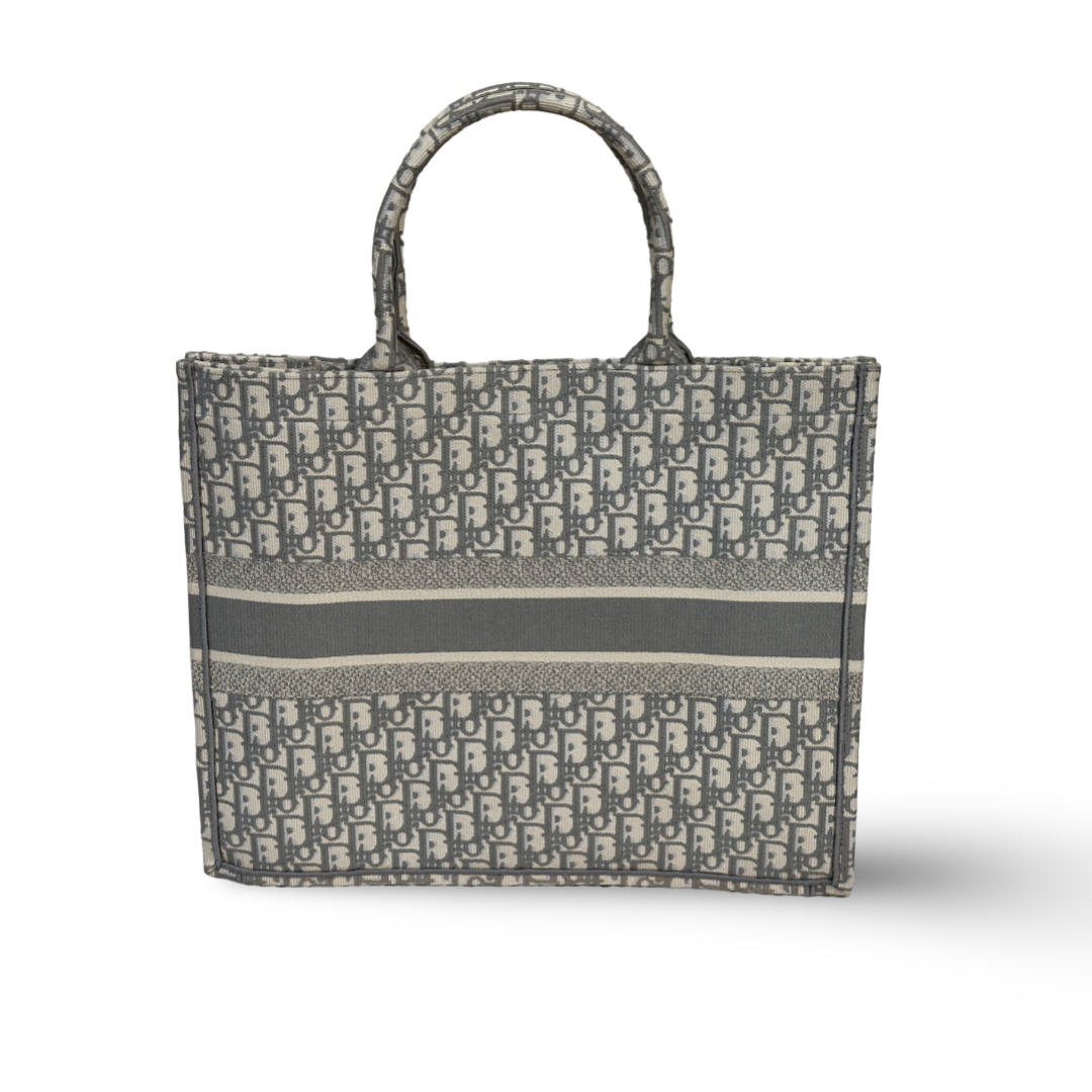 Dior Canvas Oblique Large Book Tote Gray
