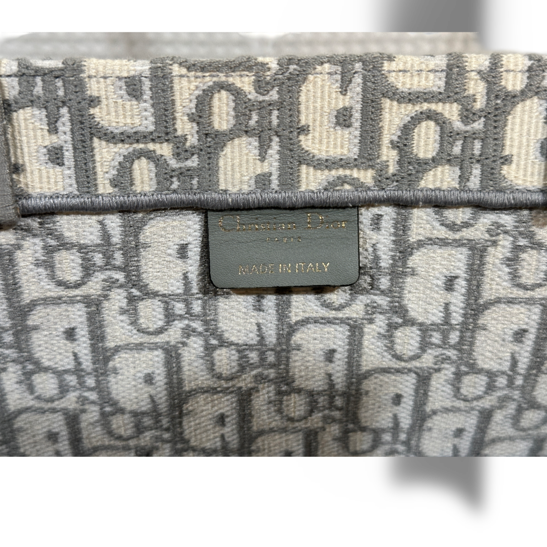 Dior Canvas Oblique Large Book Tote Gray