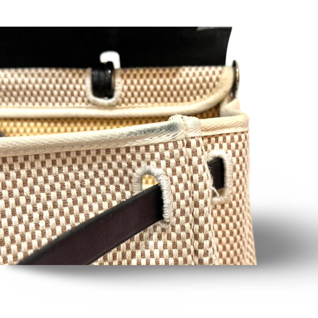 Hermes Canvas Herbag PM Bag Black