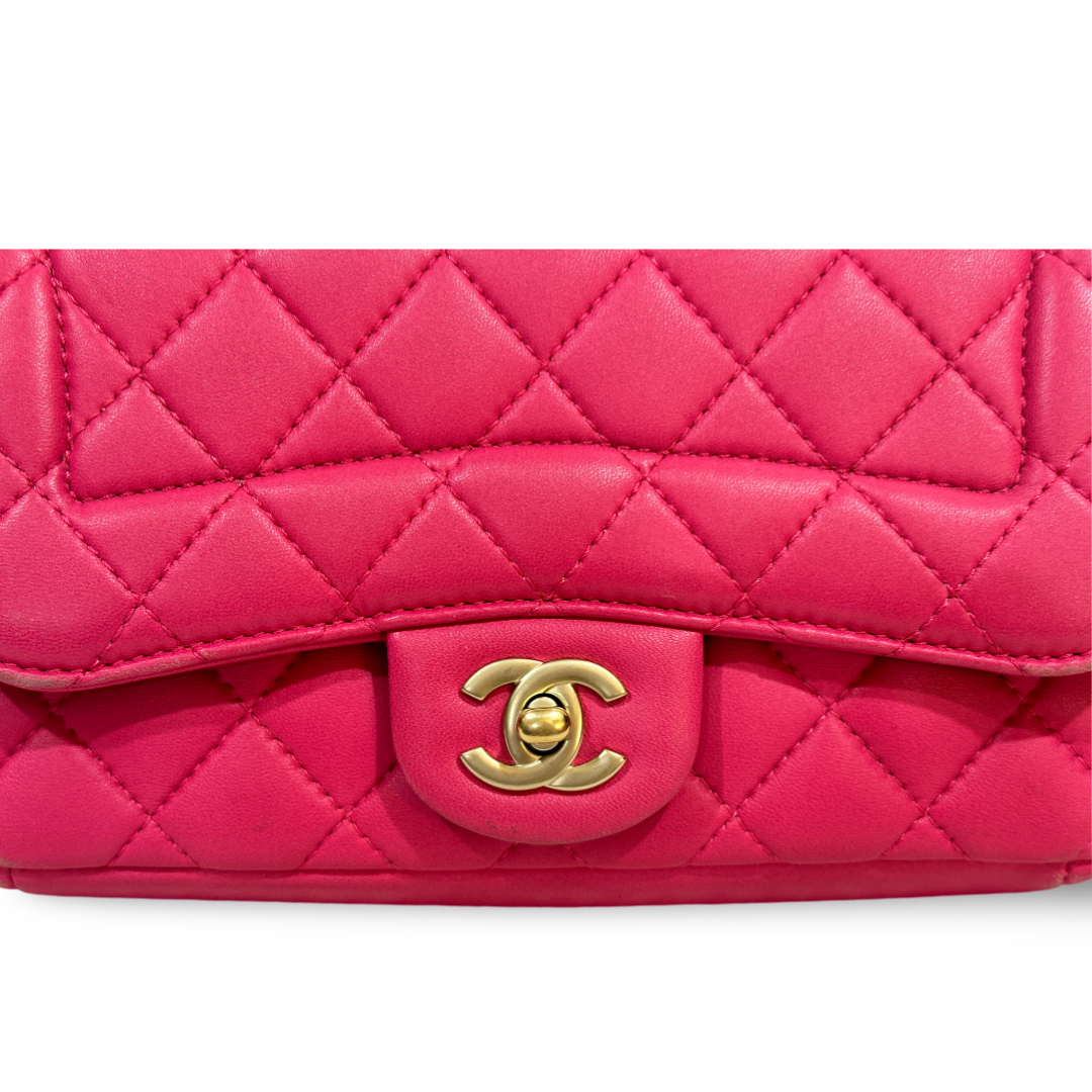 Chanel Lambskin Medium Mademoiselle Chic Single Flap Pink