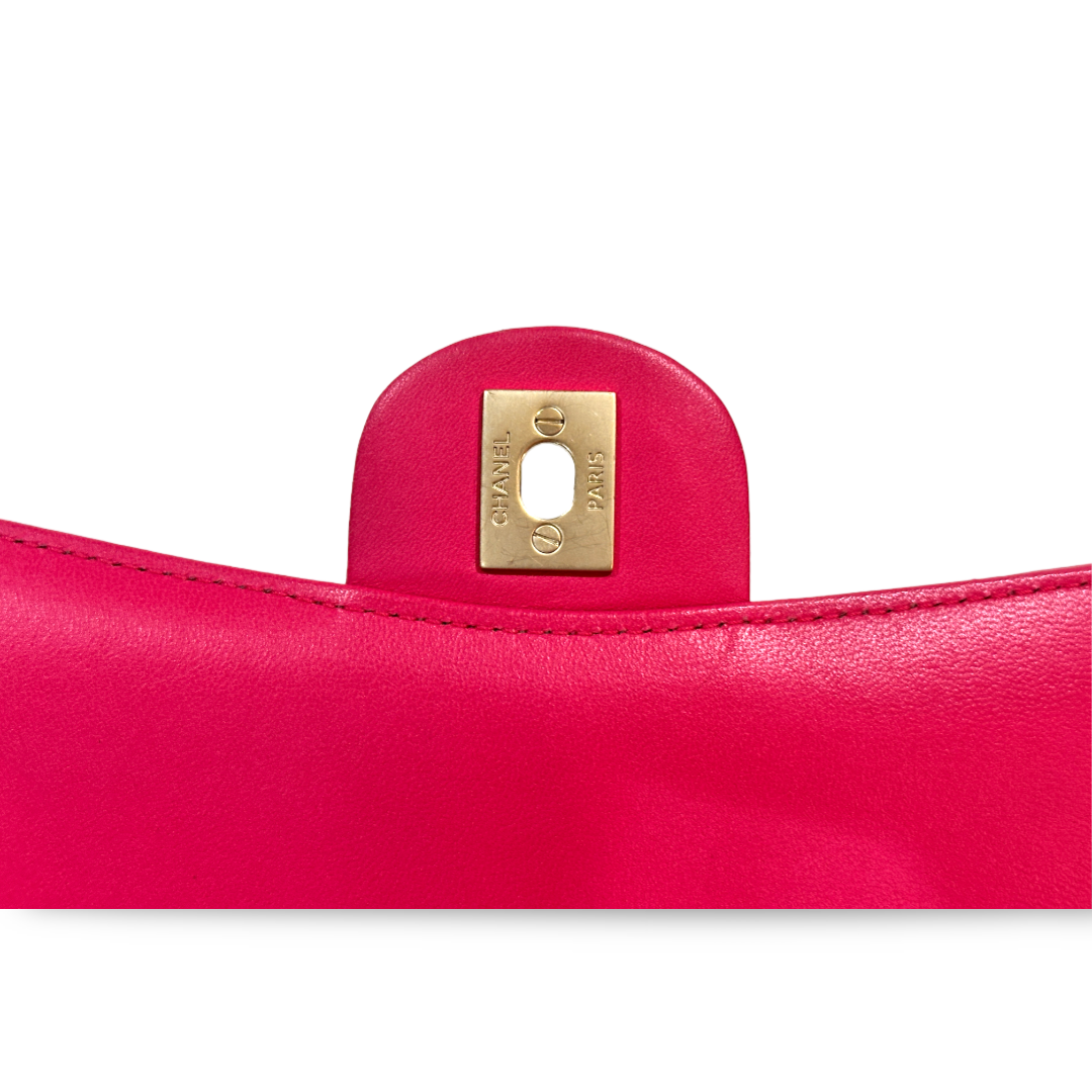 Chanel Lambskin Medium Mademoiselle Chic Single Flap Pink