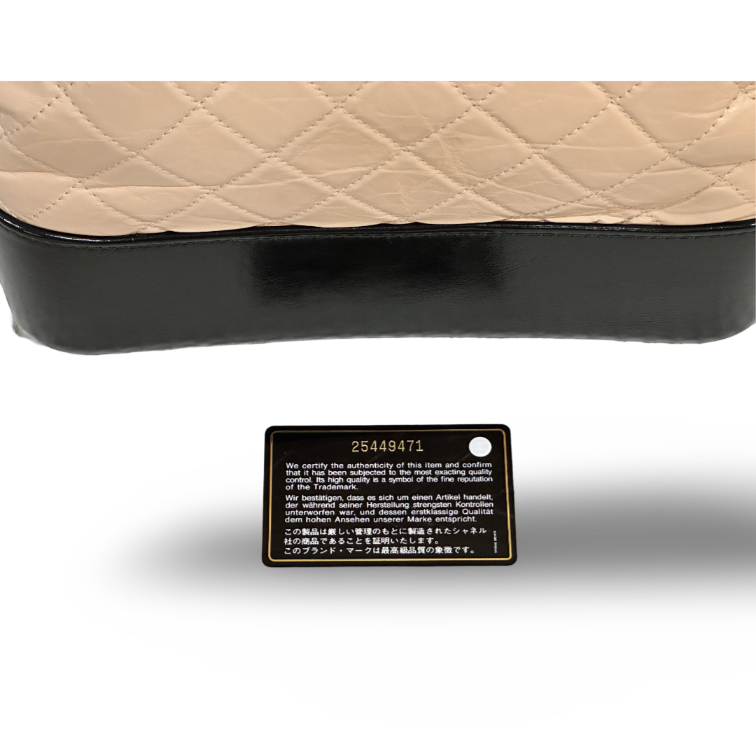 Chanel Calfskin Quilted Medium Gabrielle Hobo Bag Neutral Black