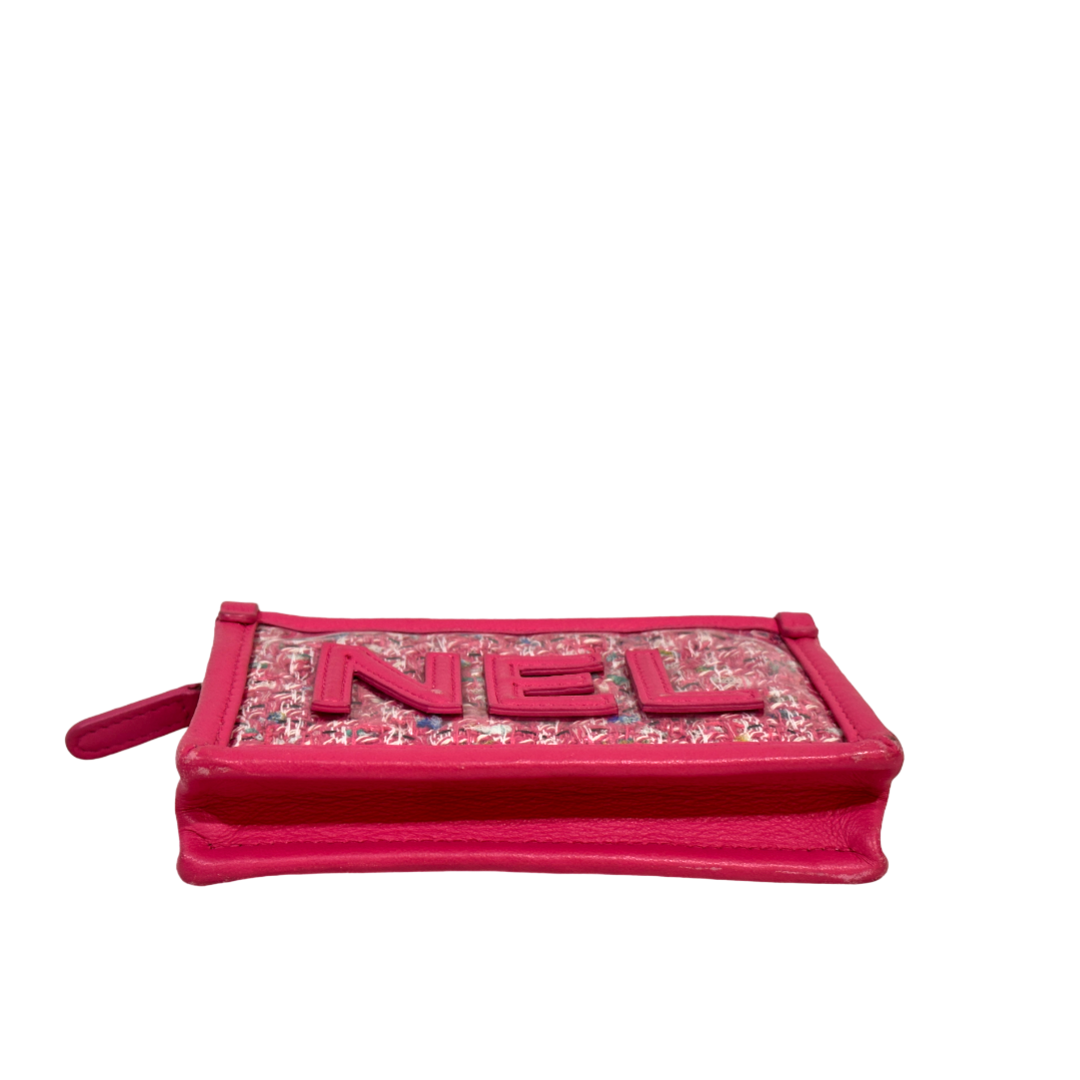 Chanel PVC Tweed Keychain Pouch Barbie Pink