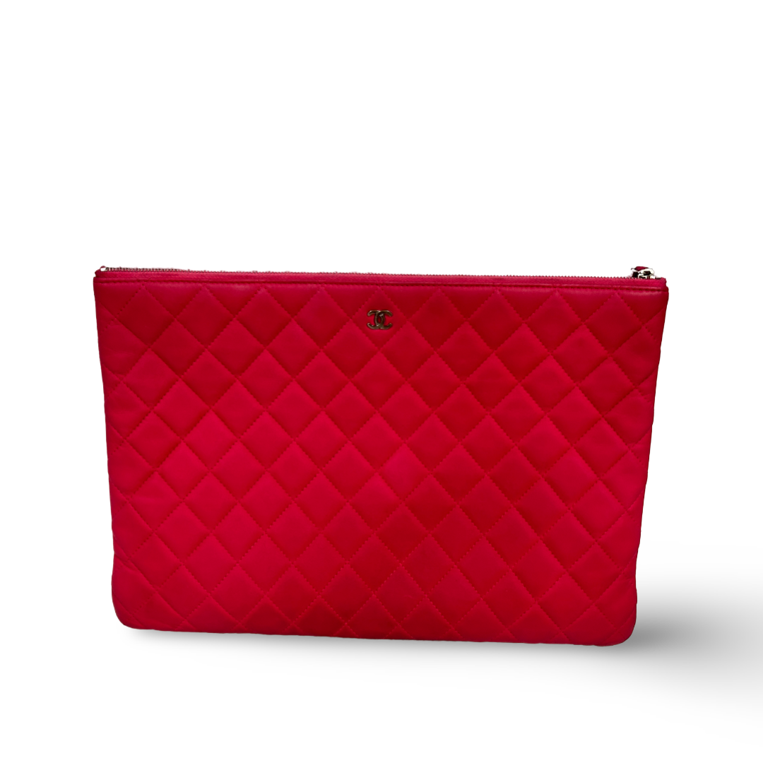 Chanel Classic Lambskin Medium Clutch Pink