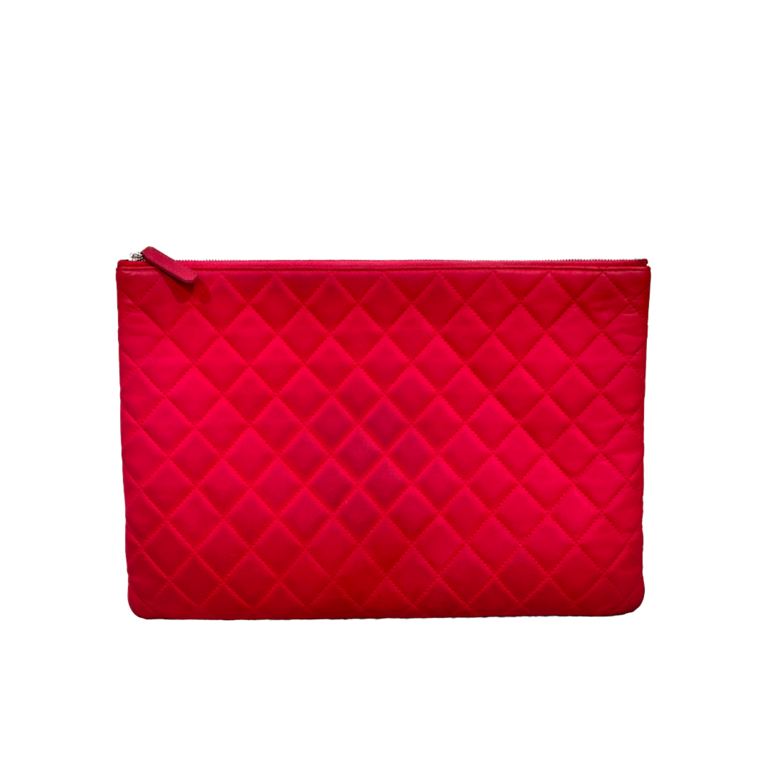 Chanel Classic Lambskin Medium Clutch Pink