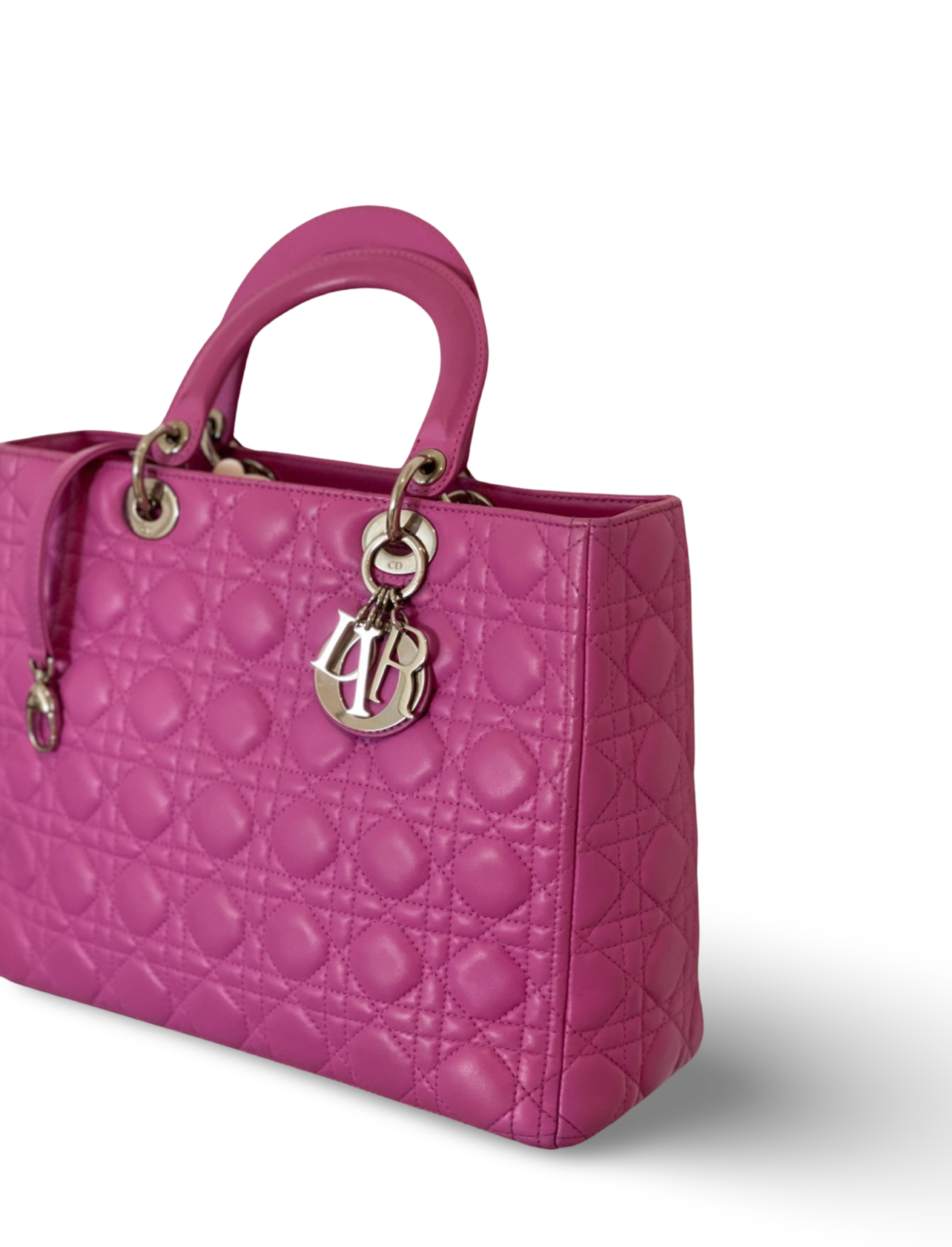 Dior Cannage Lambskin Large Lady Rose Pink Bag