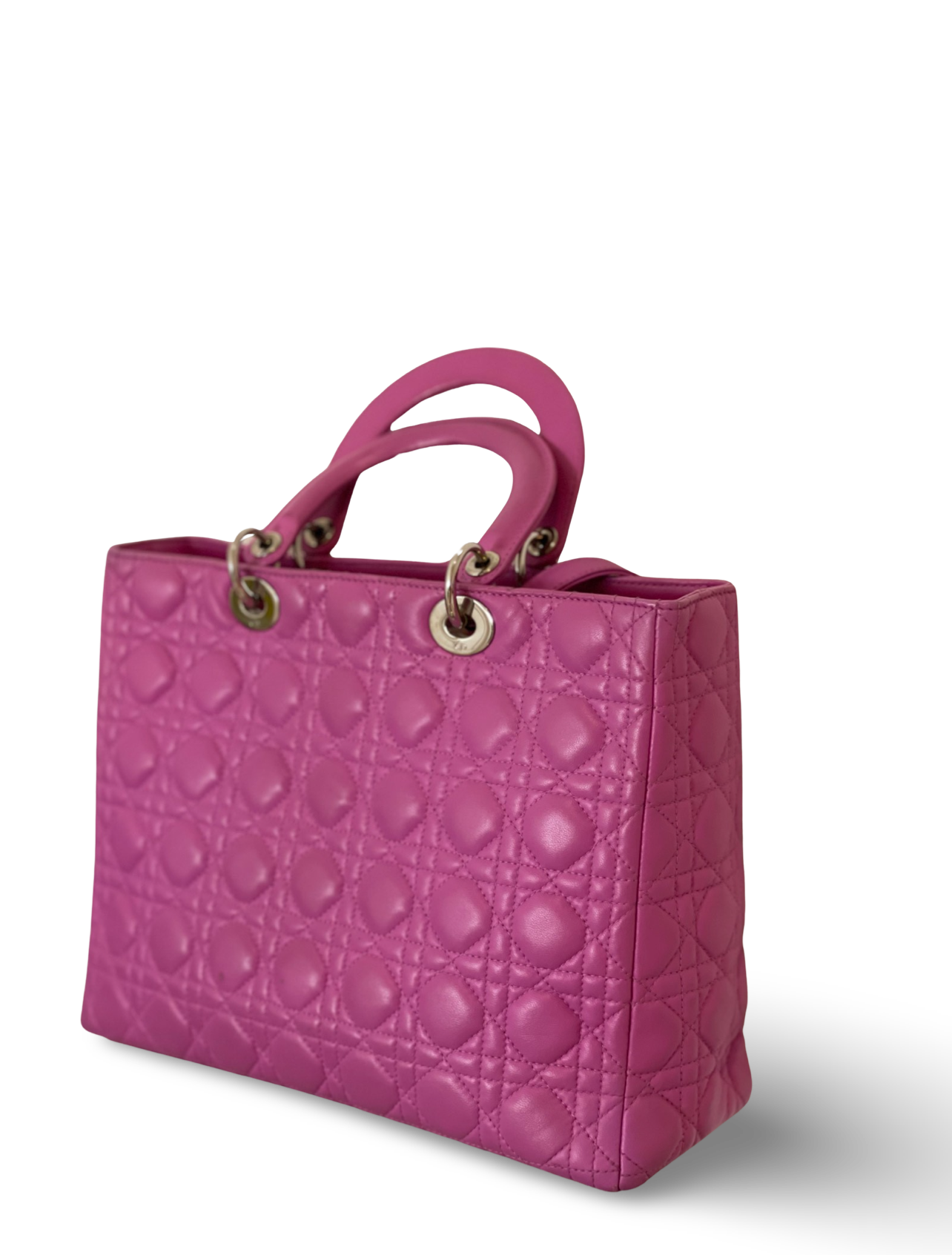 Dior Cannage Lambskin Large Lady Rose Pink Bag