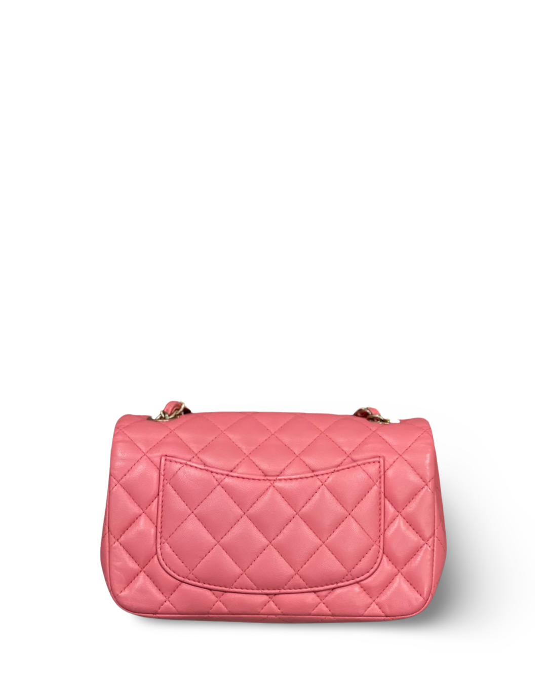 Chanel Quilted Lambskin with Valentine Charms Mini Rectangular Rose Pink Single Flap