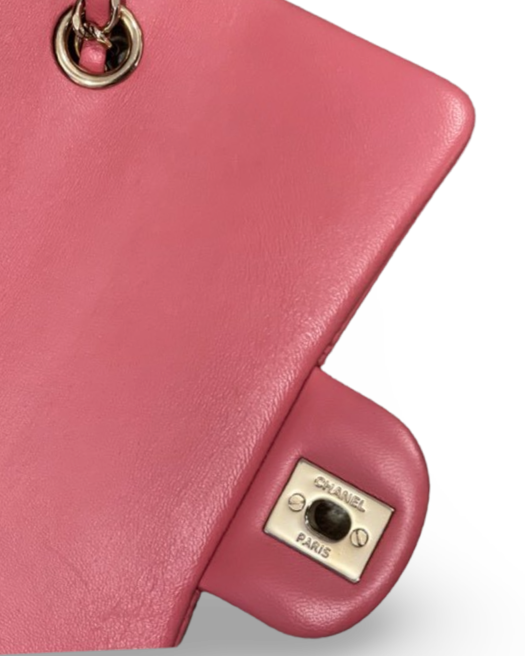 Chanel Quilted Lambskin with Valentine Charms Mini Rectangular Rose Pink Single Flap