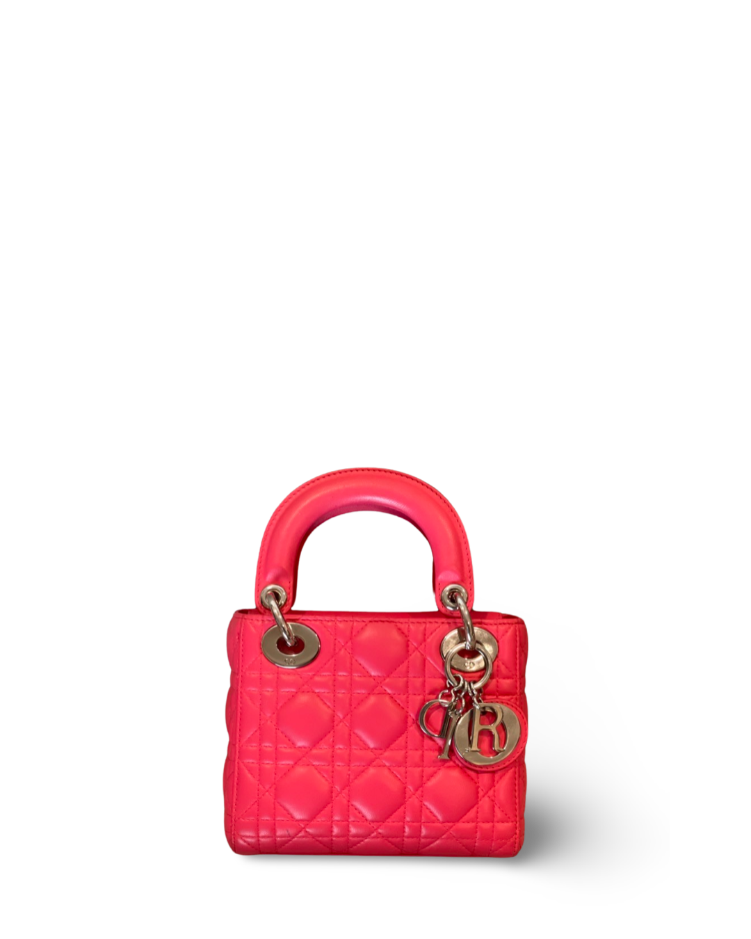 Dior Cannage Lambskin Mini Lady Peach Pink Bag